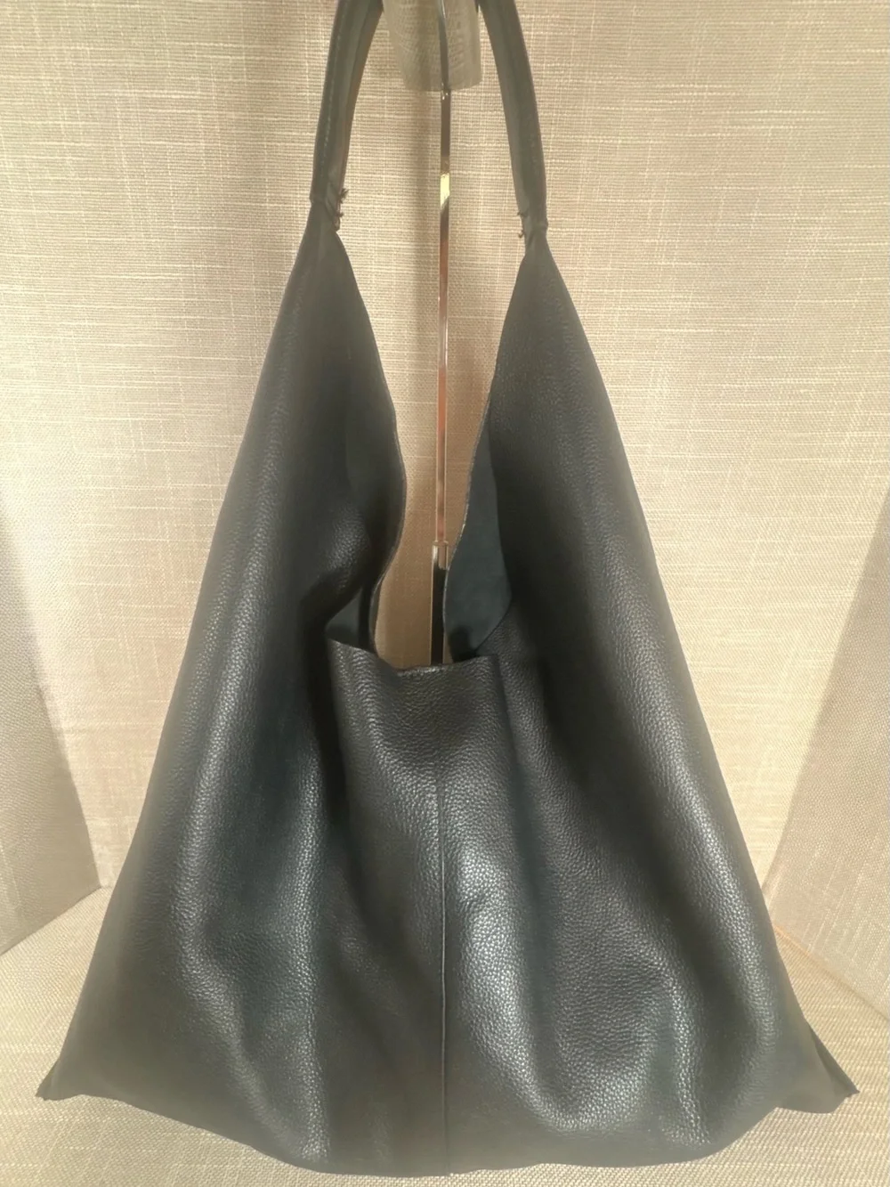 & Other Stories Black Leather Hobo Bag